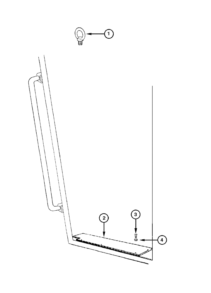 Схема запчастей Case 865 DHP - (9-064) - CAB - HAND RAIL AND HOOK (09) - CHASSIS