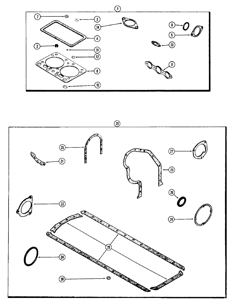 Схема запчастей Case W9C - (044) - ENGINE GASKET KITS, 377 SPARK IGNITION ENGINE (02) - ENGINE