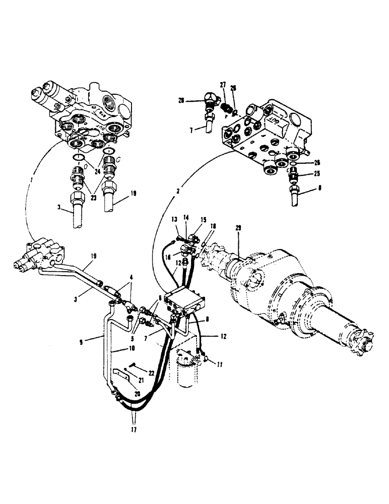 Схема запчастей Case 1000 - (22) - HYDRAULIC LINES, PROPULSION CIRCUIT 