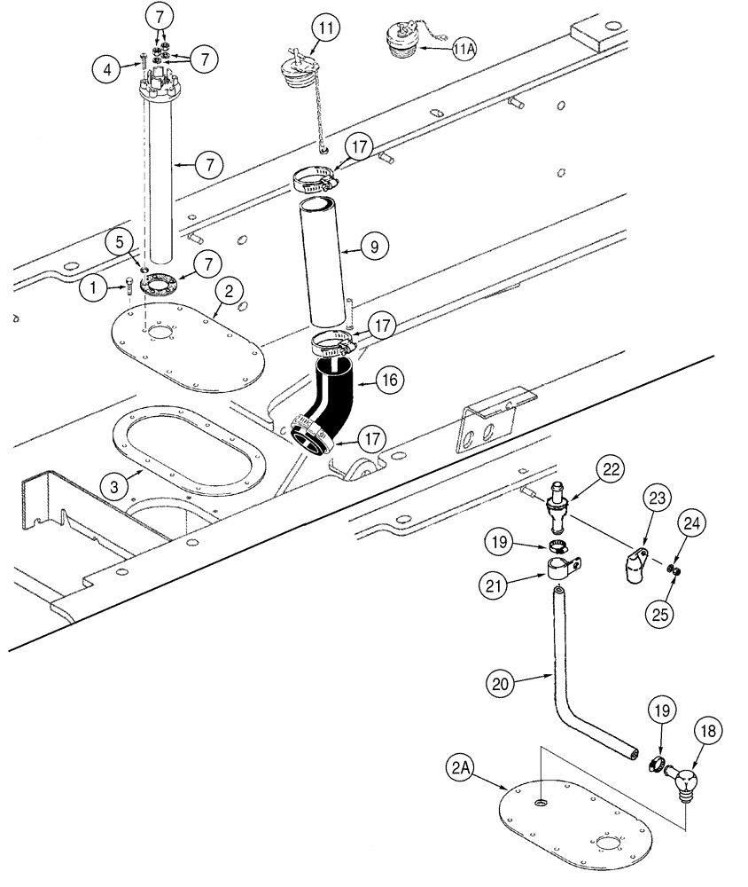 Схема запчастей Case 921C - (03-01) - FUEL TANK FILLER - SENDER (03) - FUEL SYSTEM