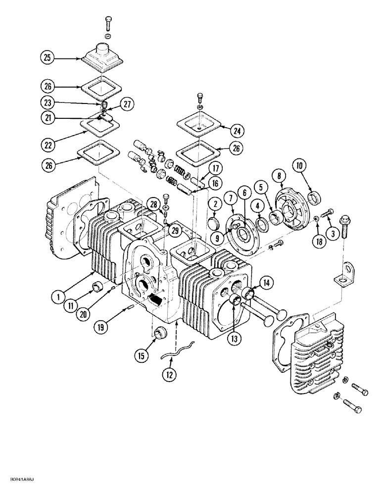 Схема запчастей Case 1818 - (2-38) - CYLINDER BLOCK, GASOLINE MODELS (02) - ENGINE