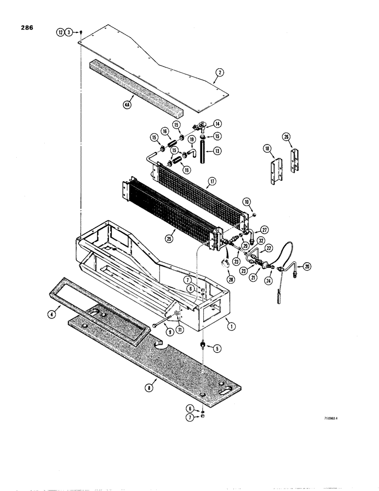 Схема запчастей Case W24B - (286) - HEATER AND AIR CONDITIONING PLENUMS & RELATED PARTS, USED BEFORE TRACTOR SERIAL NO .9126838 (09) - CHASSIS