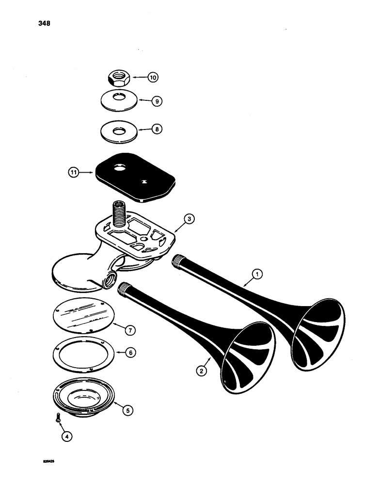 Схема запчастей Case W24C - (348) - L76560 HORN (07) - BRAKES