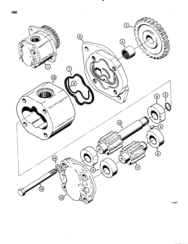 Схема запчастей Case 1150C - (150) - R25586 TORQUE CONVERTER PUMP (06) - POWER TRAIN