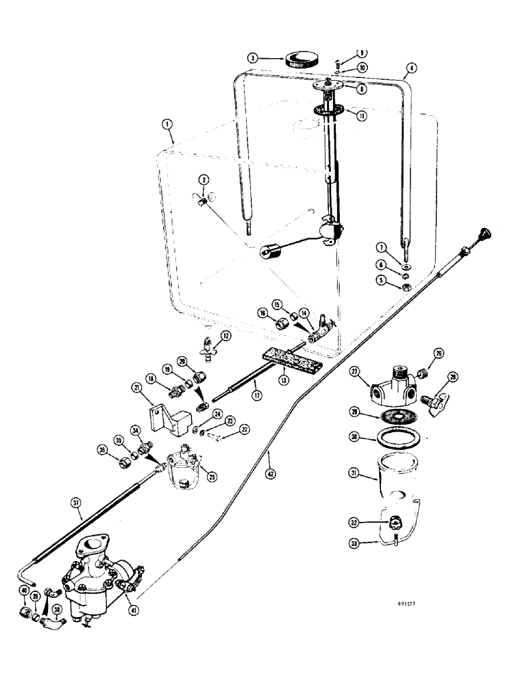 Схема запчастей Case W8C - (144) - FUEL TANK, GAS ENGINE (03) - FUEL SYSTEM