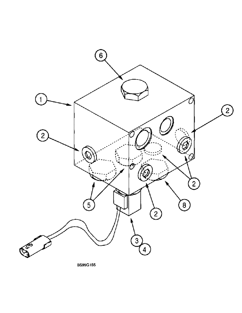 Схема запчастей Case 570LXT - (8-117C) - AUXILIARY BACKHOE VALVE (08) - HYDRAULICS