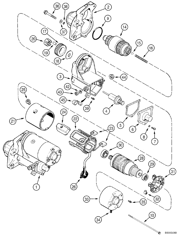 Схема запчастей Case 585G - (04-02A) - STARTER (04) - ELECTRICAL SYSTEMS