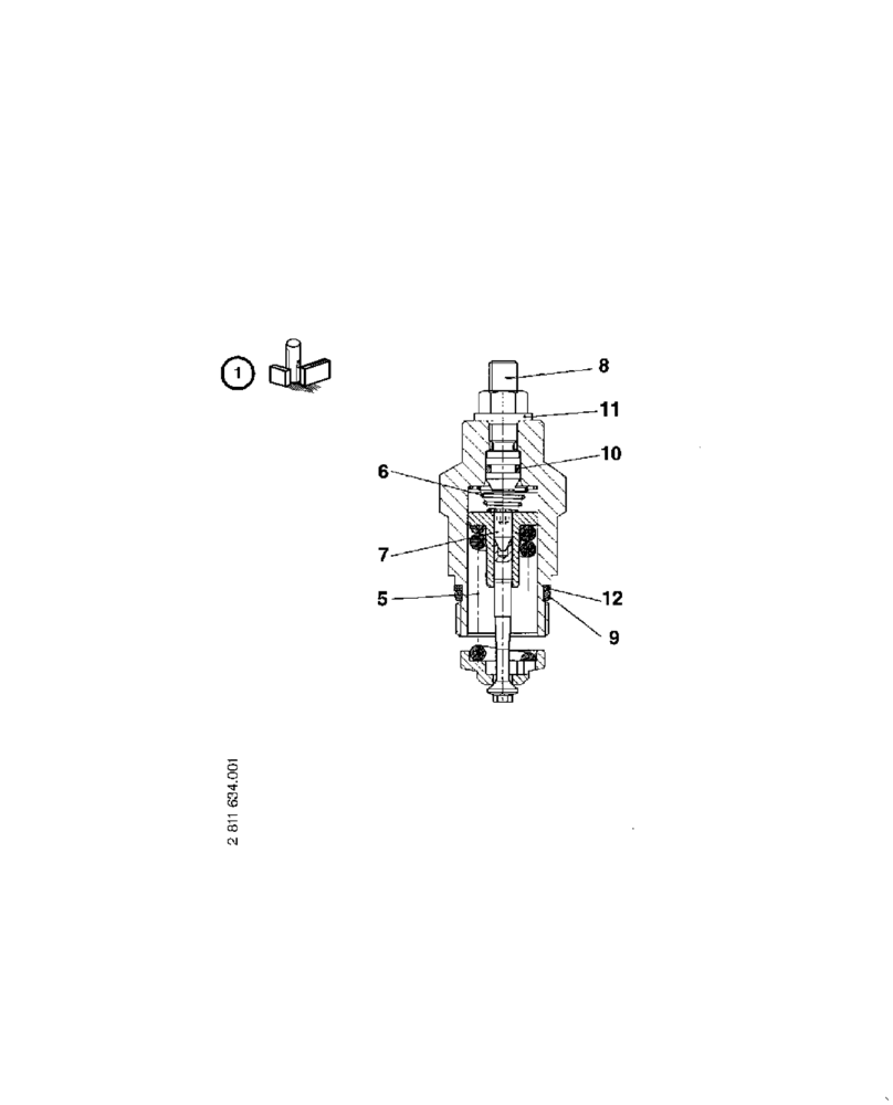 Схема запчастей Case 21E - (23.032[2811634001]) - VALVE, PRESSURE RELIEF (35) - HYDRAULIC SYSTEMS