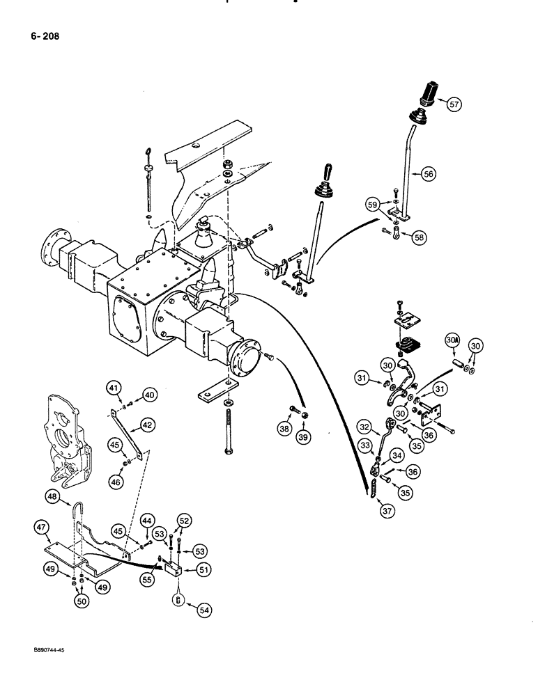 Схема запчастей Case 580K - (06-208) - TRANSAXLE AND DIFFERENTIAL LOCK (06) - POWER TRAIN