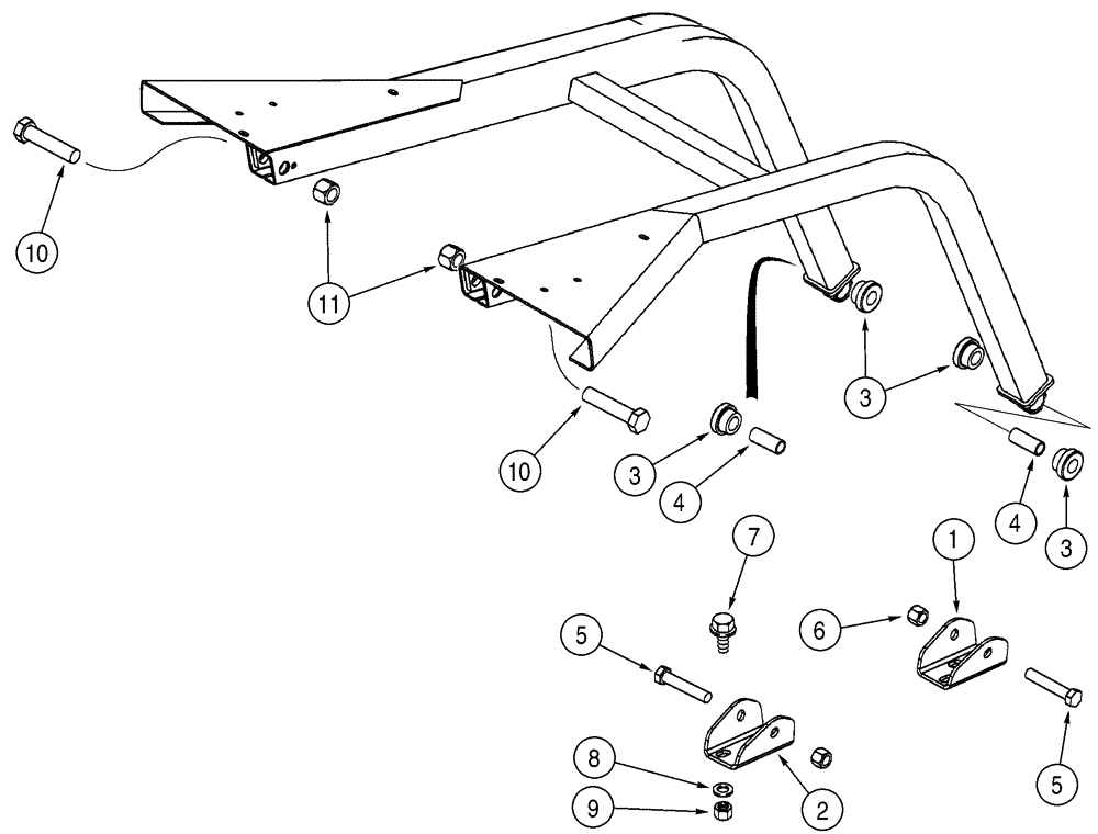 Схема запчастей Case 1150H - (09-21) - CAB, CANOPY,ROPS- GUARD, BRUSH (09) - CHASSIS