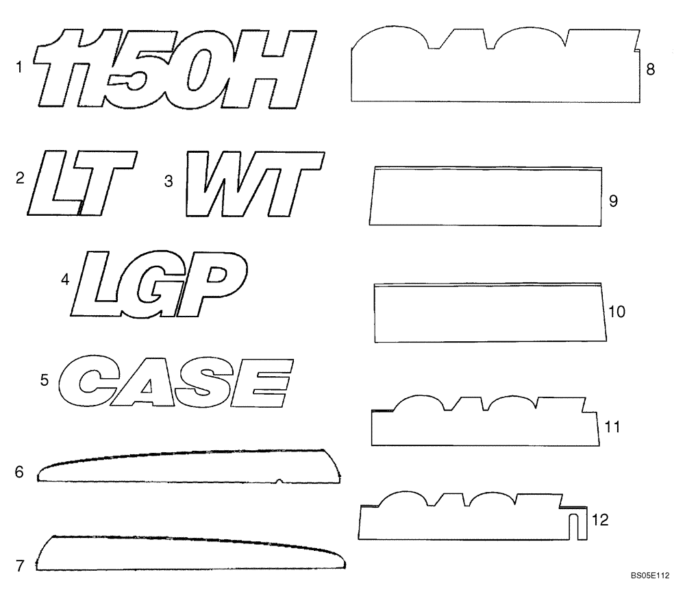 Схема запчастей Case 1150H - (09-37A) - DECALS - MODEL, REFLECTIVE - IF USED (09) - CHASSIS