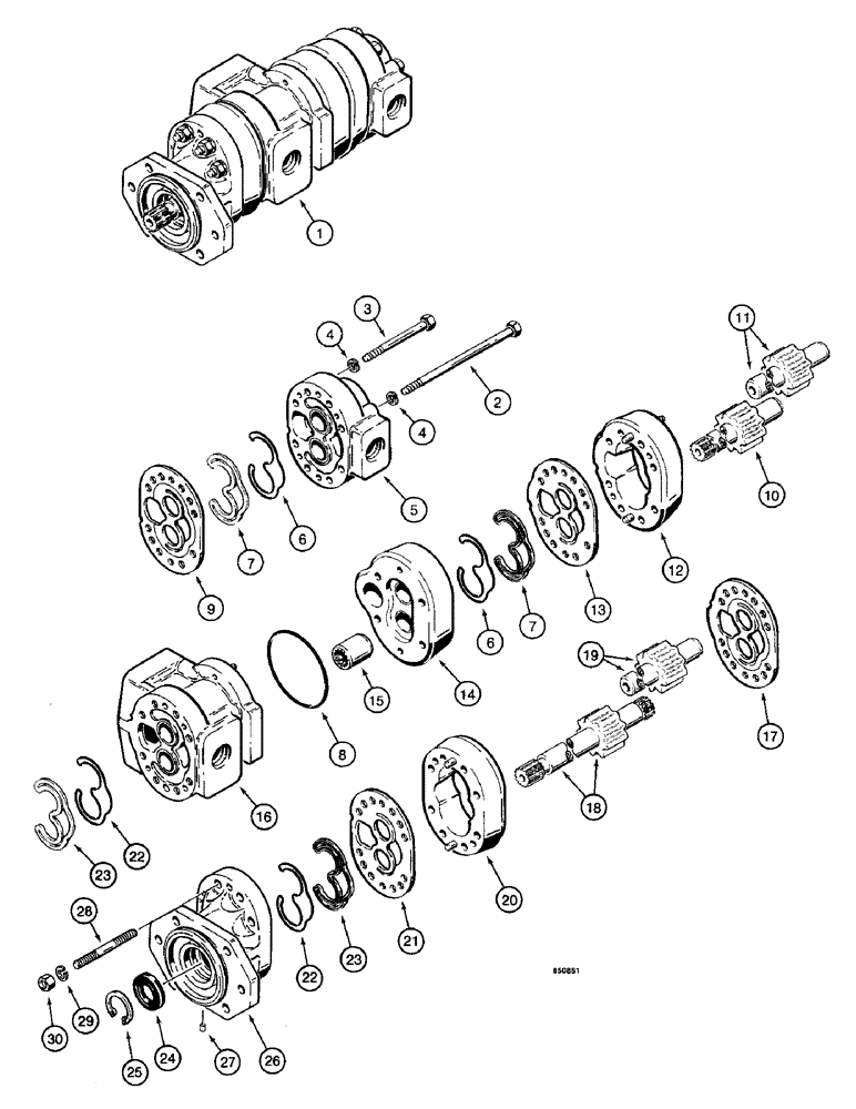 Схема запчастей Case W14 - (272) - L111787 EQUIPMENT AND STEERING PUMP, USED ON PIN 9151870 AND AFTER (05) - STEERING