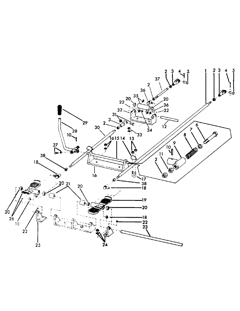 Схема запчастей Case 30YC - (E11) - TRACK CONTROLS WITH DETENT (04) - UNDERCARRIAGE