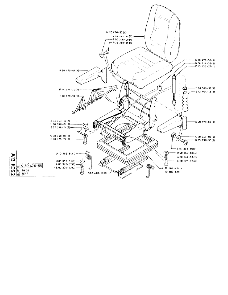 Схема запчастей Case 90BCL - (071) - SEAT (05) - UPPERSTRUCTURE CHASSIS