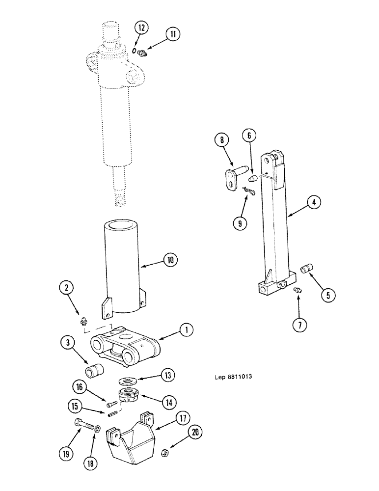 Схема запчастей Case 688C - (9G-66) - TRENCHING CLAMSHELL YOKE ARM (05.1) - UPPERSTRUCTURE CHASSIS/ATTACHMENTS