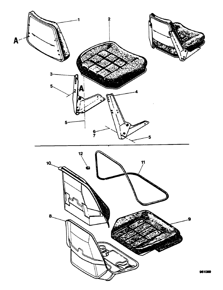 Схема запчастей Case 580G - (452) - SEAT (MILSCO) (09) - CHASSIS/ATTACHMENTS