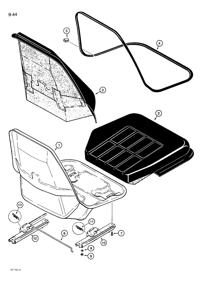 Схема запчастей Case 721 - (9-044) - STANDARD SEAT (09) - CHASSIS/ATTACHMENTS