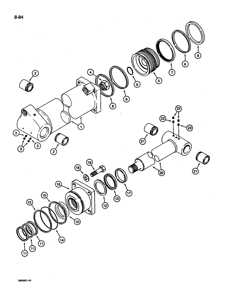 Схема запчастей Case 1085C - (8-084) - ARM CYLINDER, USED ON MODELS WITH EXCAVATING BOOM (08) - HYDRAULICS