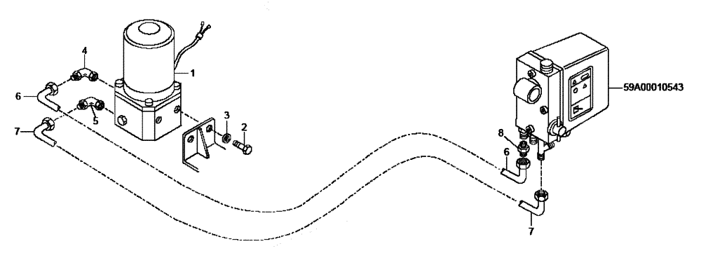 Схема запчастей Case 340B - (59A00010544[001]) - PUMP, ENGINE HOOD TILT (87613834) (10) - Cab/Cowlings