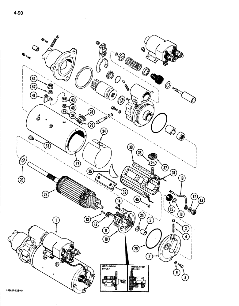 Схема запчастей Case 1080B - (4-090) - R45988 STARTER (04) - ELECTRICAL SYSTEMS