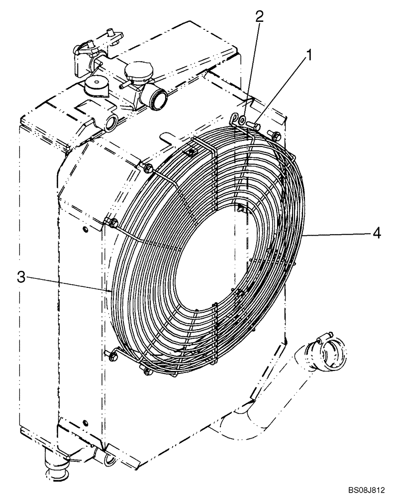 Схема запчастей Case 650L - (10.406.03) - RADIATOR - FAN GUARDS (10) - ENGINE