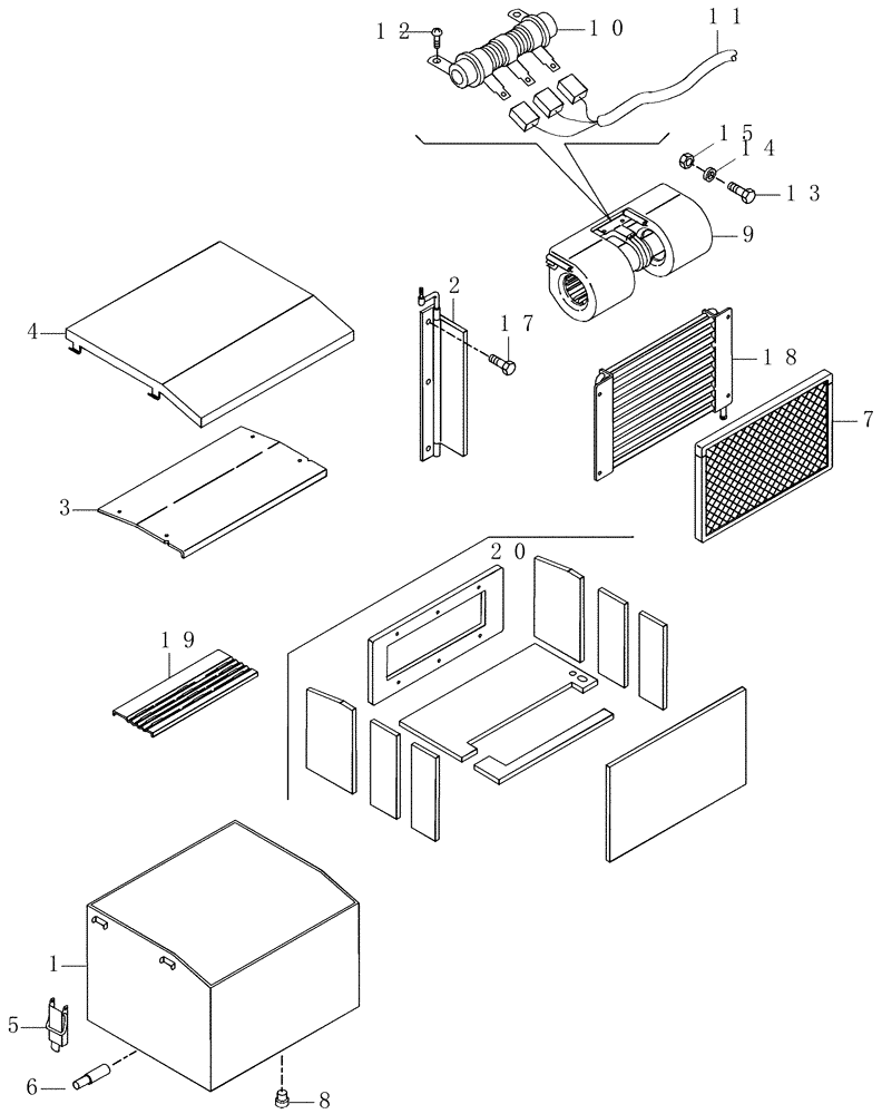 Схема запчастей Case 325 - (5.652A[16]) - ROPS CAB - HEATER (10) - Cab/Cowlings