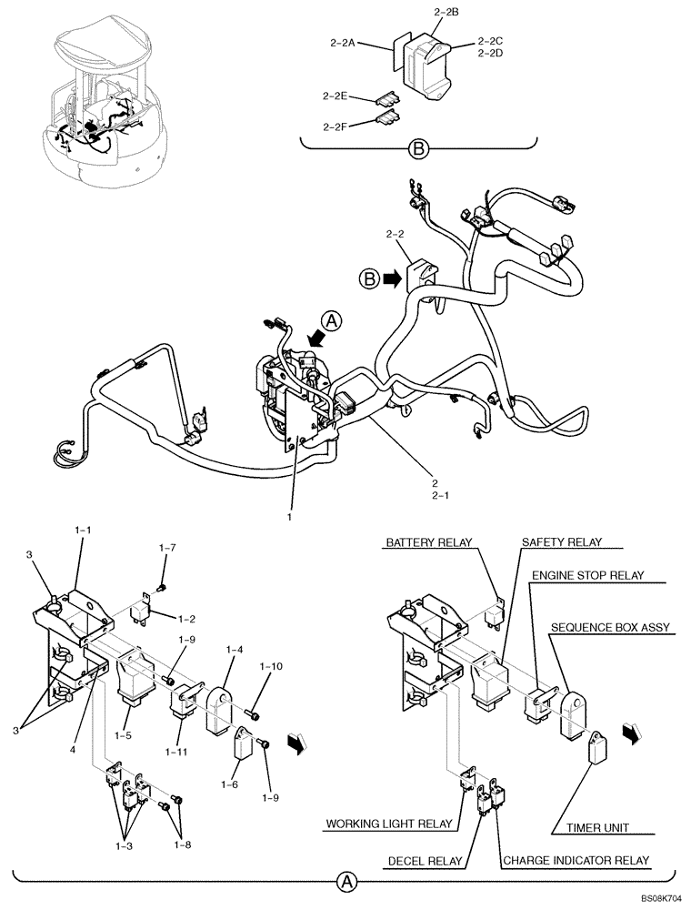 Схема запчастей Case CX27B BTW - (01-081) - RELAY ASSY (PM24E00046F1) (55) - ELECTRICAL SYSTEMS