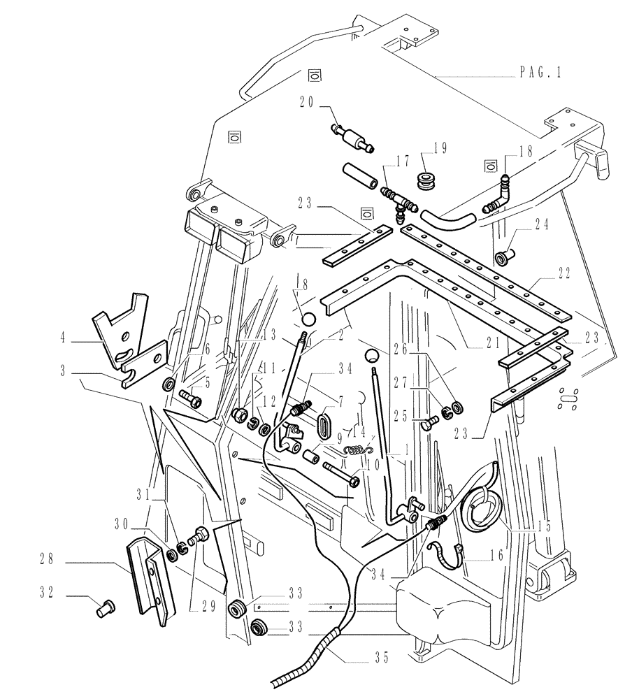 Схема запчастей Case 1850K - (9.654[24]) - ROPS CAB - COMPONENTS - OPTIONAL CODE 784110131 (19) - OPTIONS