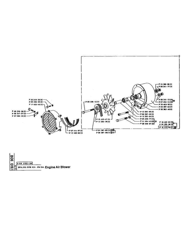 Схема запчастей Case 160CL - (25) - ENGINE AIR BLOWER (01) - ENGINE