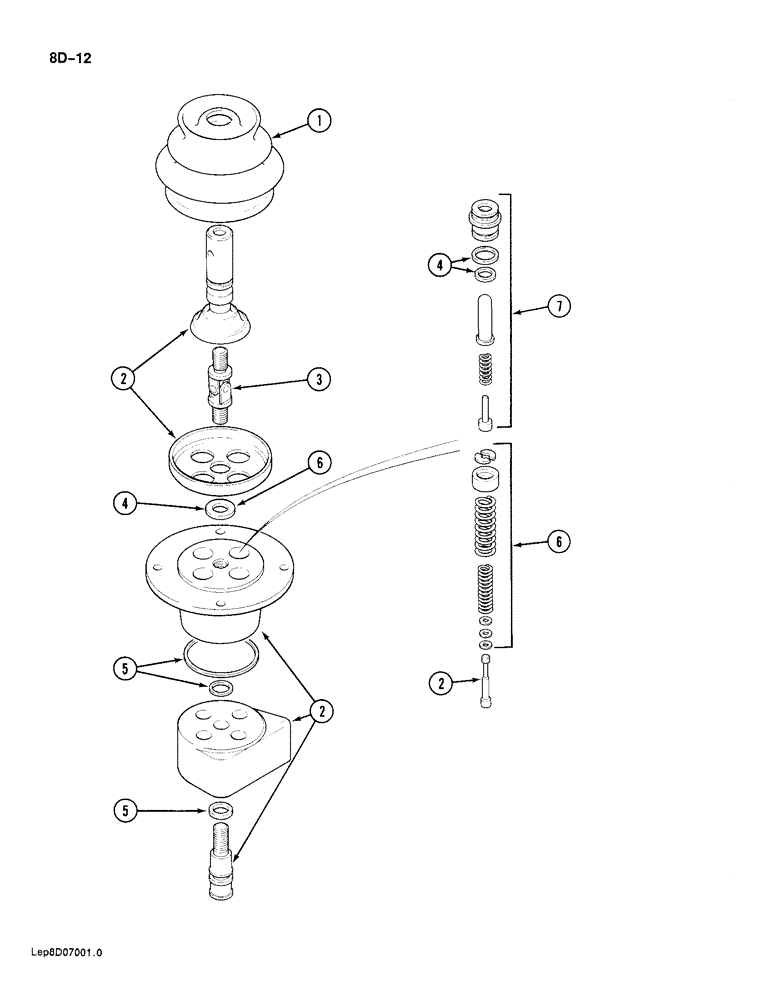 Схема запчастей Case 688 - (8D-12) - HAND CONTROL VALVE, P.I.N. FROM 11645 AND AFTER (08) - HYDRAULICS