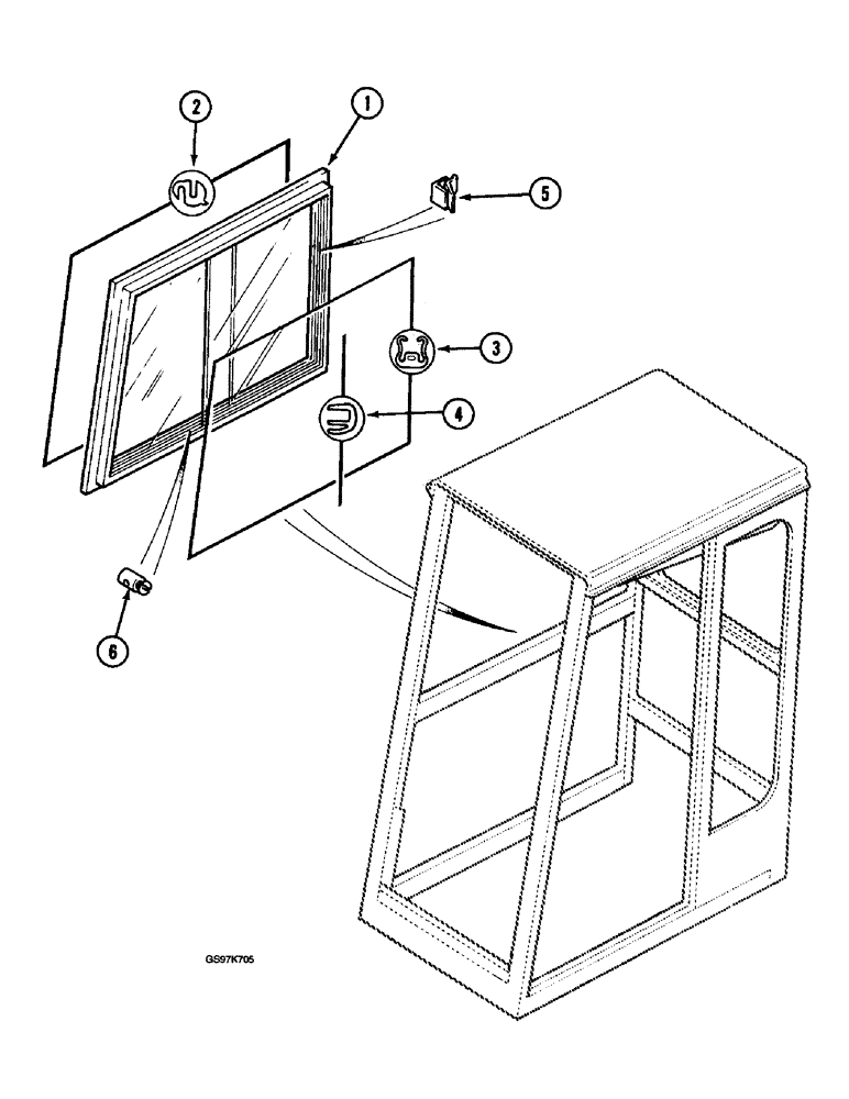 Схема запчастей Case 220B - (9-090) - CAB, SLIDING WINDOW, P.I.N. 74441 THROUGH 74597, P.I.N. 03201 AND AFTER (09) - CHASSIS