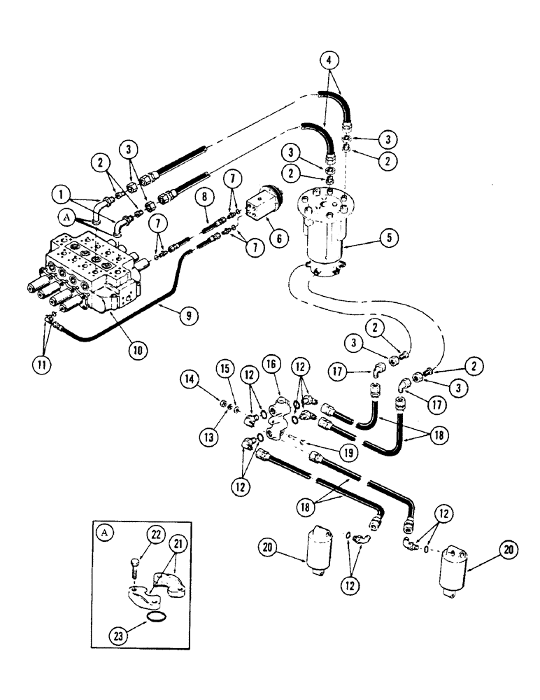 Схема запчастей Case 50 - (198) - OPTIONAL LEVELER TUBING, (USED ON UNITS W/O OPTIONAL AUXILIARY)(USED ON UNITS W/SN.6280345 AND AFTER (35) - HYDRAULIC SYSTEMS