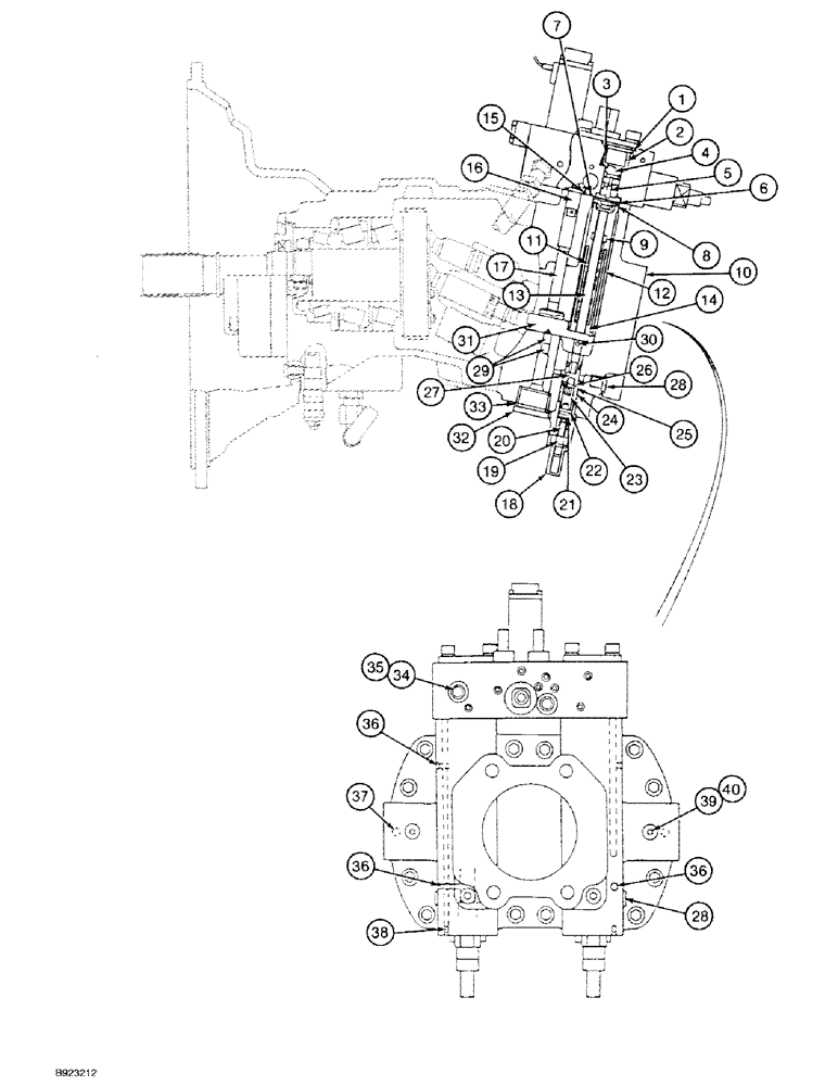 Схема запчастей Case 9030 - (8-16) - 153584A1 EQUIPMENT PUMP, VALVE SECTION (08) - HYDRAULICS