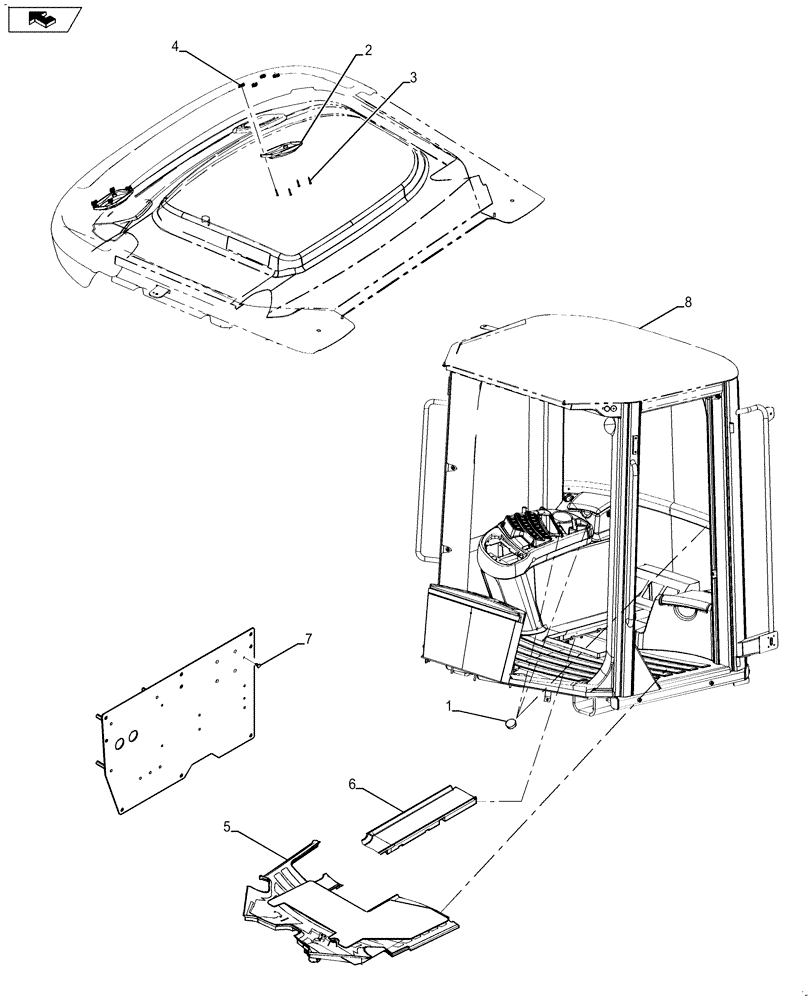 Схема запчастей Case 721F - (90.150.AB) - CAB, INTERIOR, MISC (90) - PLATFORM, CAB, BODYWORK AND DECALS