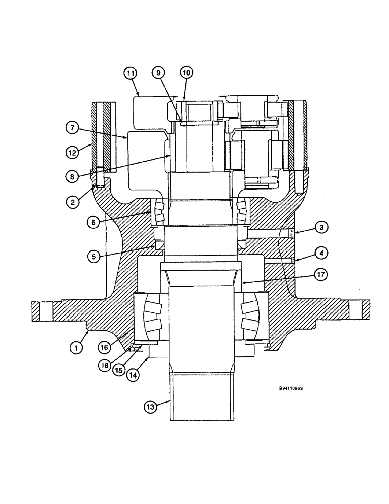 Схема запчастей Case 9045B - (8-140) - SWING REDUCTION GEAR ASSEMBLY (08) - HYDRAULICS