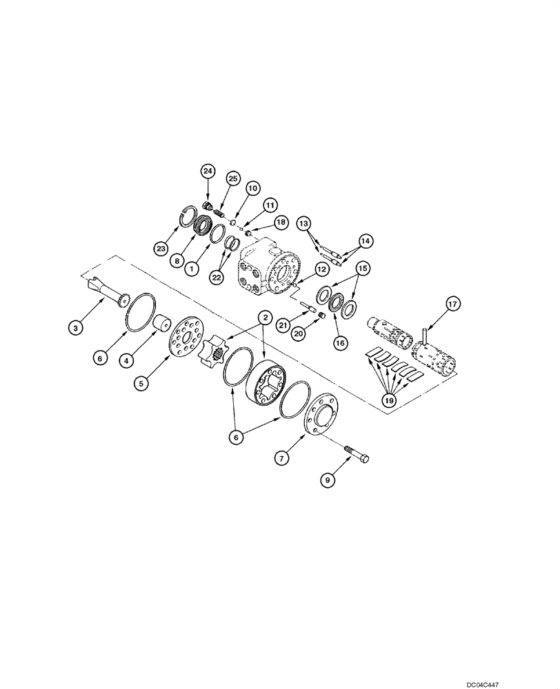 Схема запчастей Case 845 - (05.04[00]) - STEERING HYDRAULIC - ASSEMBLY (05) - STEERING