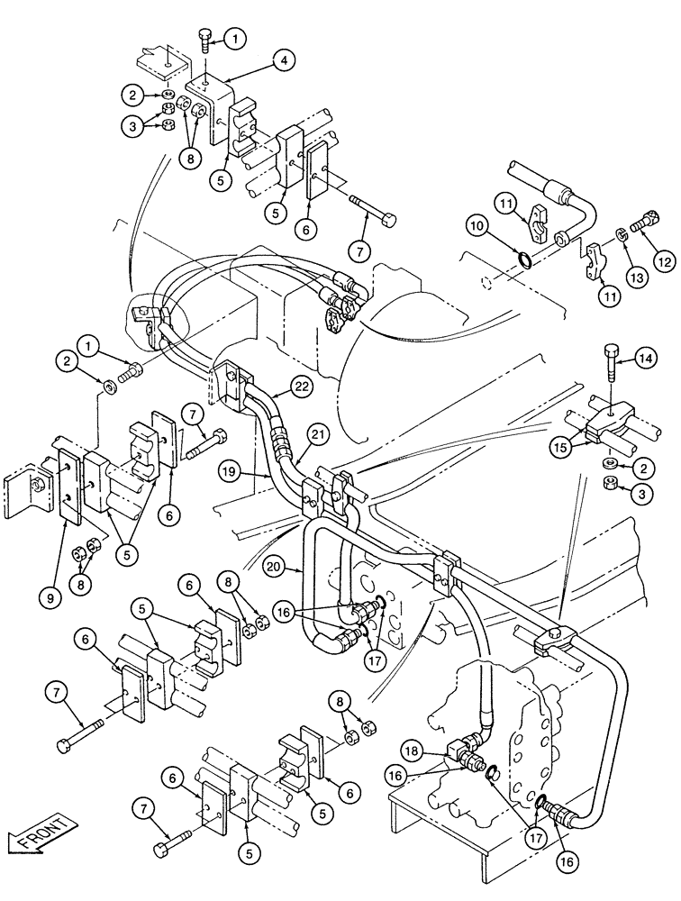 Схема запчастей Case 9020 - (8-008) - CONTROL VALVE SUPPLY LINES (08) - HYDRAULICS