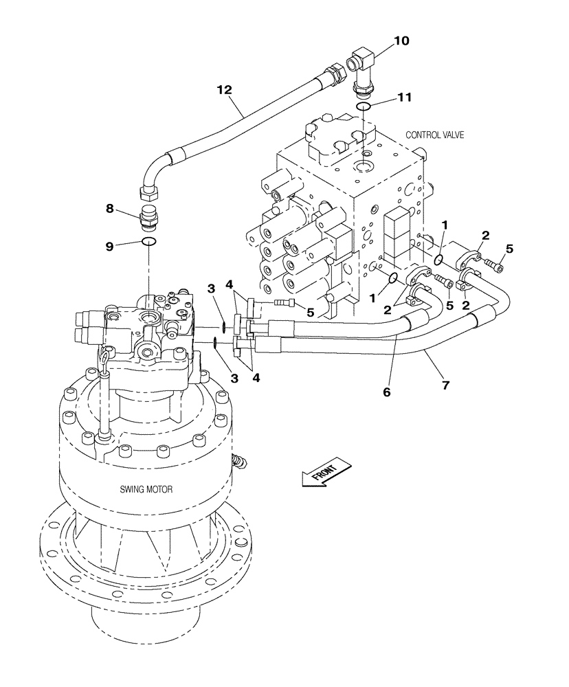 Схема запчастей Case CX350C - (08-008[00]) - HYDRAULIC CIRCUIT - SWING MOTOR (08) - HYDRAULICS