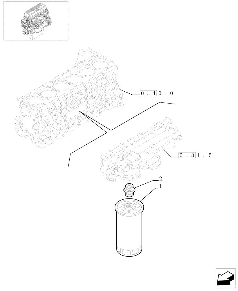 Схема запчастей Case F3BE0684E B001 - (0.30.93[01]) - FILTER ENGINE OIL (99472039) 