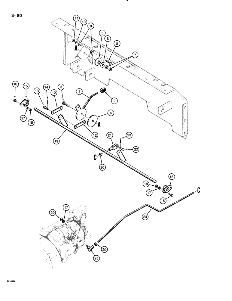 Схема запчастей Case 1835B - (3-80) - DIESEL ENGINE CONTROLS (03) - FUEL SYSTEM