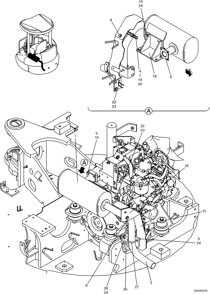 Схема запчастей Case CX36B - (046-01[1-02]) - MUFFLER (10) - ENGINE