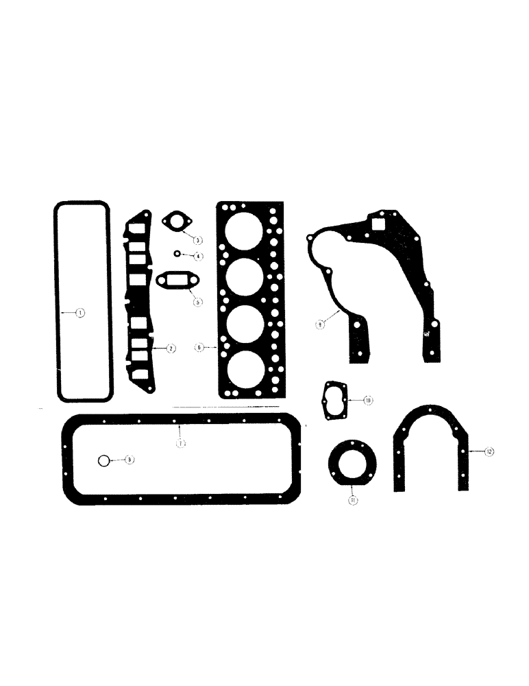 Схема запчастей Case 310 - (018) - SERVICE GASKET SETS, OIL PUMP AND OIL FILTER, ENGINE OIL (01) - ENGINE