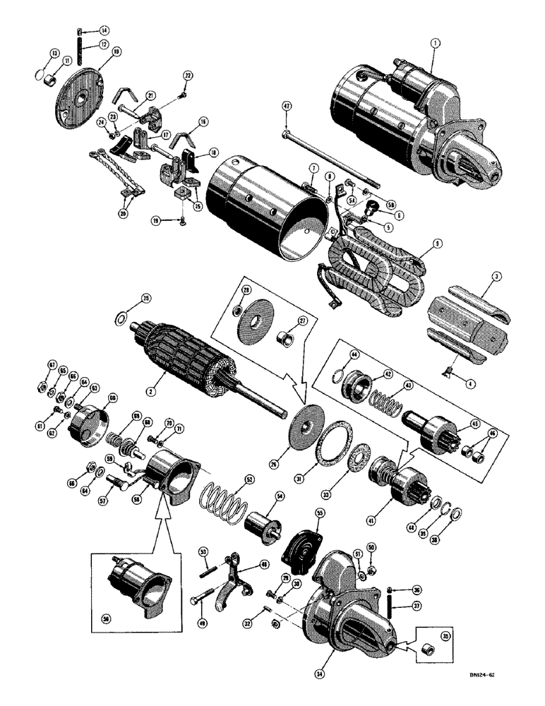 Схема запчастей Case 420C - (080) - G44927 STARTER - DIESEL (06) - ELECTRICAL SYSTEMS