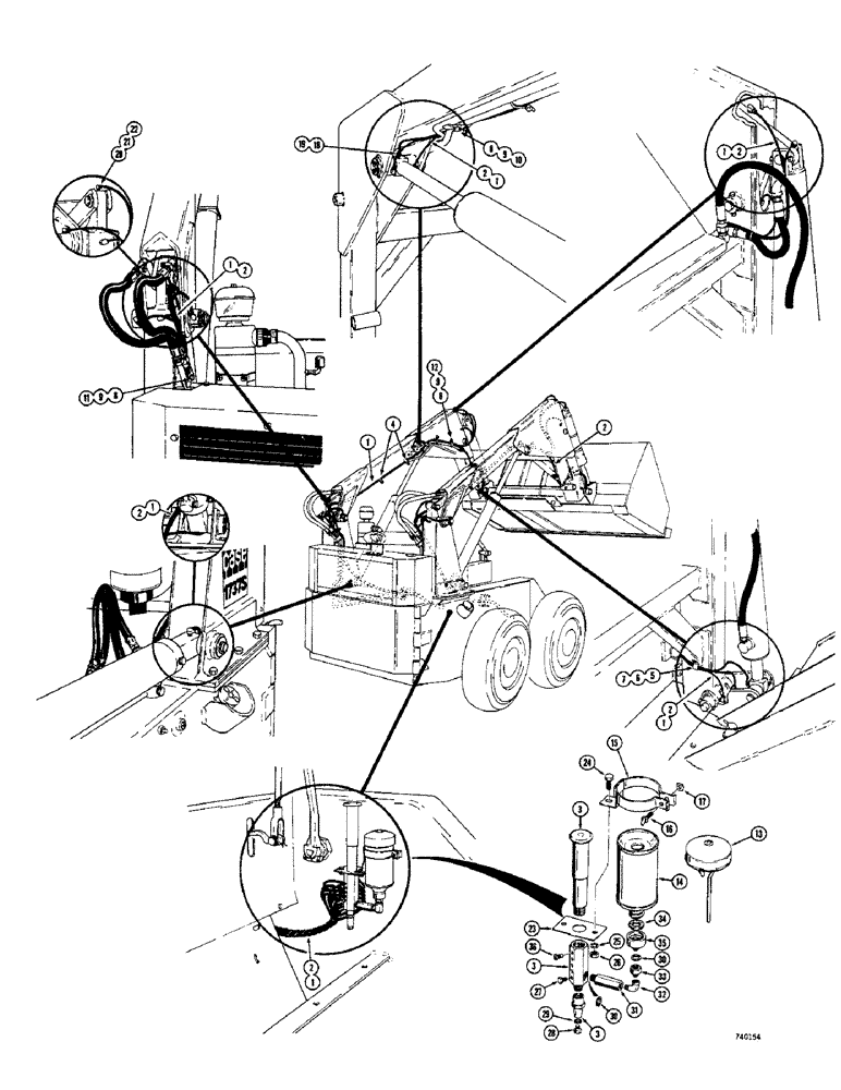 Схема запчастей Case 1700-SERIES - (176) - CENTRALIZED LUBRICATION SYSTEM (35) - HYDRAULIC SYSTEMS