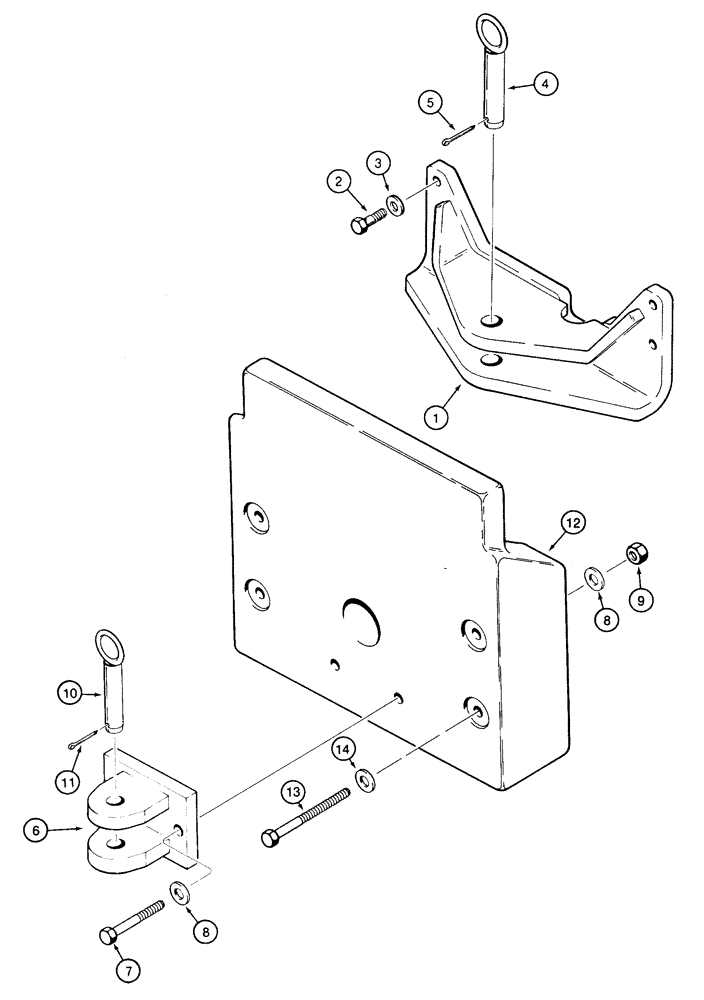 Схема запчастей Case 550H - (9-06) - DRAWBAR, COUNTERWEIGHT (09) - CHASSIS/ATTACHMENTS