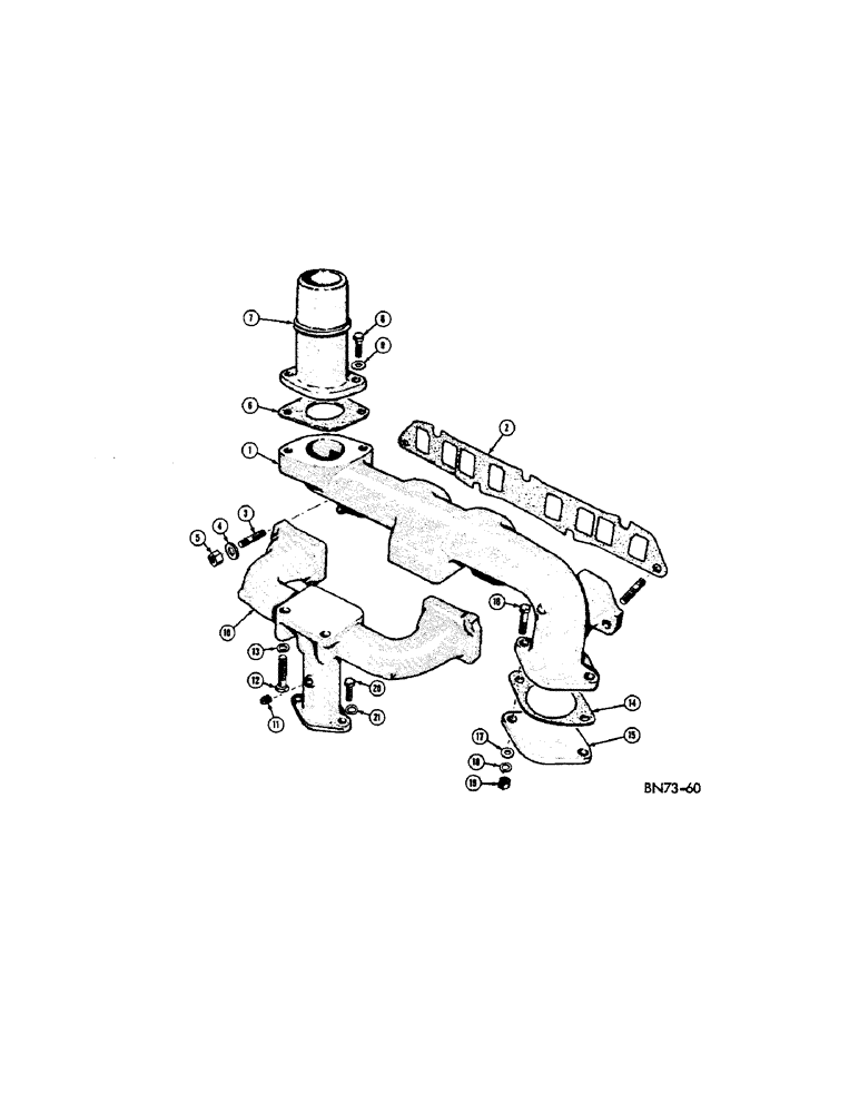 Схема запчастей Case 420B - (020) - MANIFOLD (01) - ENGINE