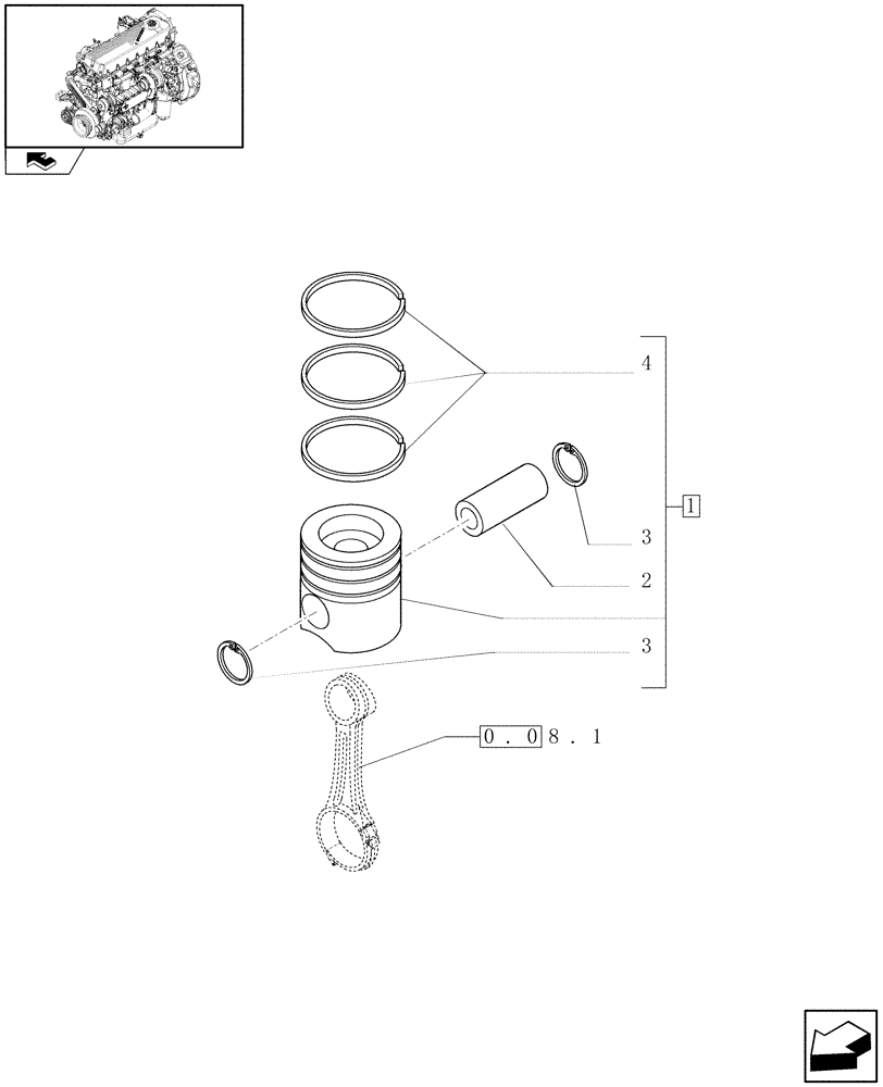 Схема запчастей Case F2CE9684D E013 - (0.08.2) - PISTON - ENGINE (504223631) 