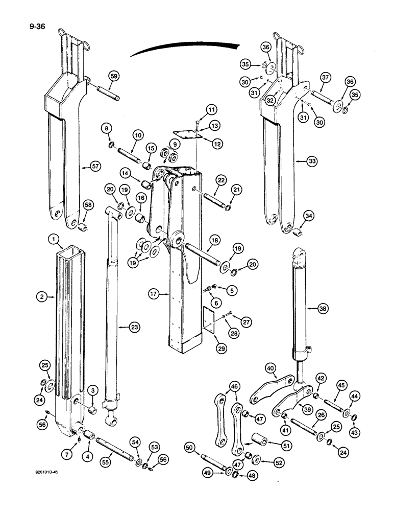 Схема запчастей Case 26D - (9-36) - EXTENDABLE DIPPER 