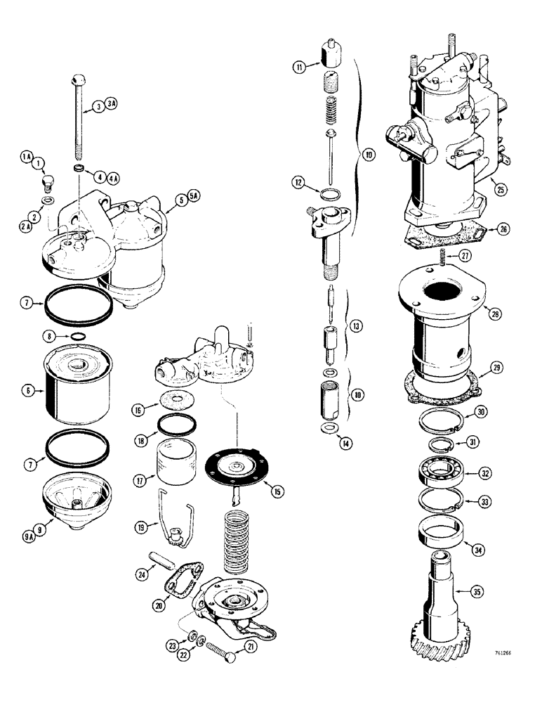 Схема запчастей Case 380CK - (030) - FUEL FILTERS, INJECTORS AND PUMPS (03) - FUEL SYSTEM