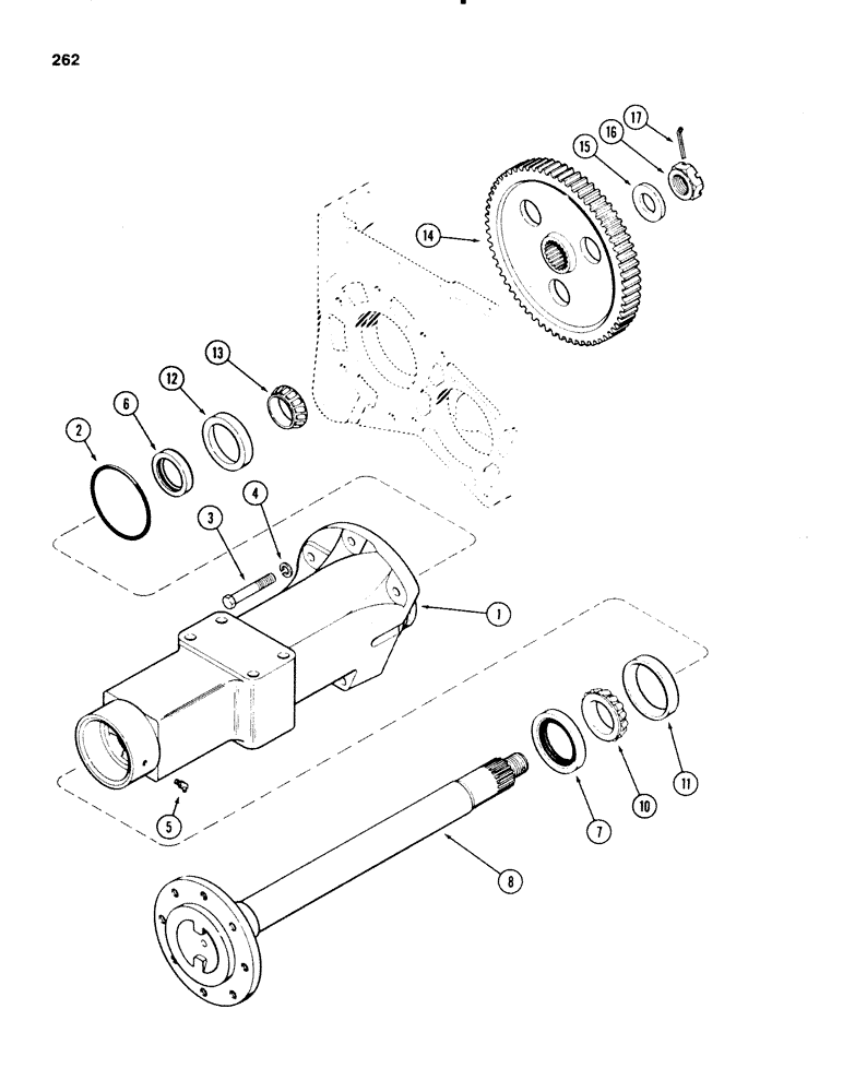 Схема запчастей Case 580E - (262) - TRANSAXLE REAR AXLE (06) - POWER TRAIN